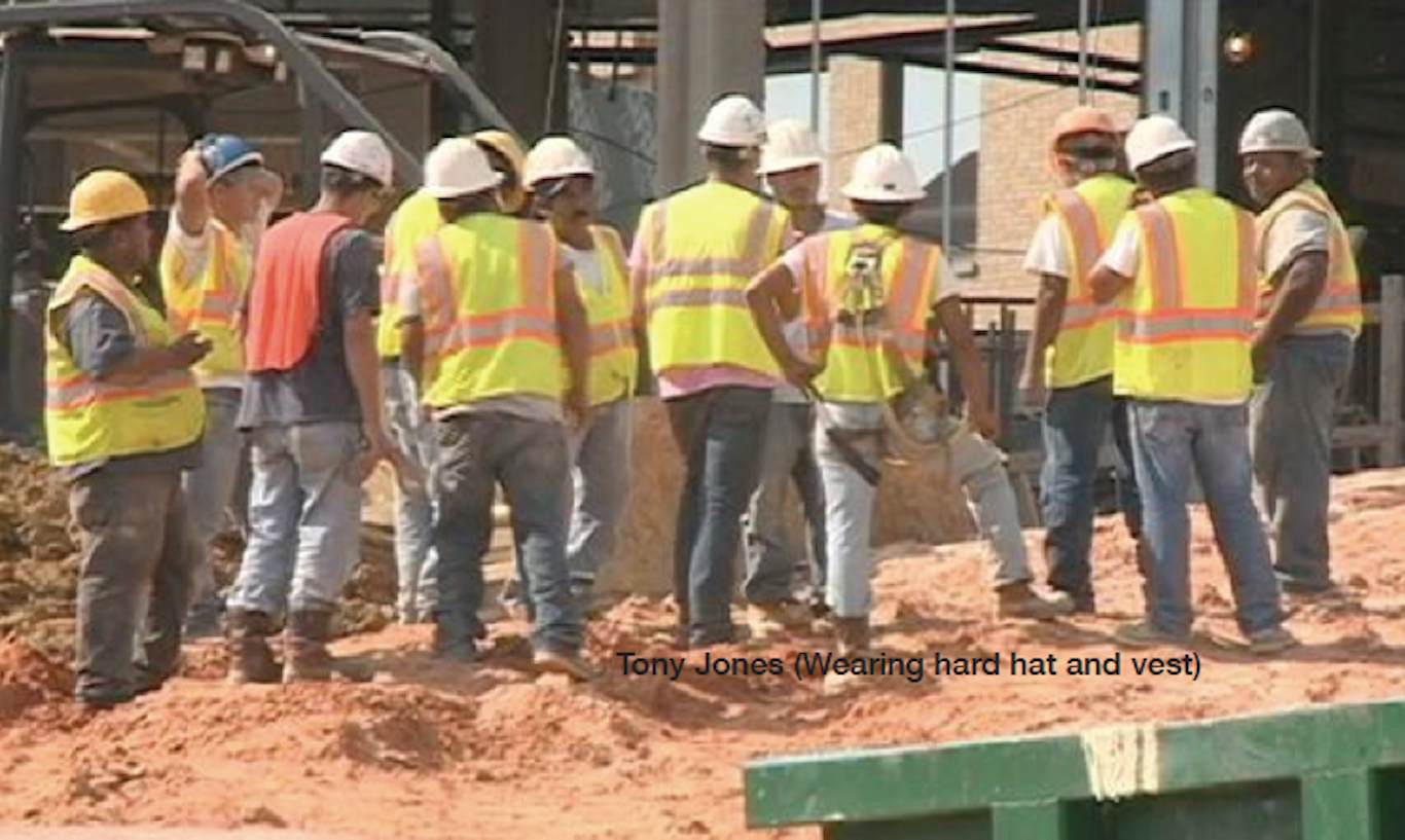 Tony Jones (Wearing hard hat and vest)